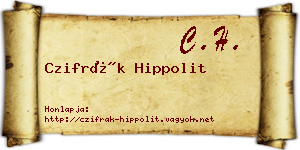 Czifrák Hippolit névjegykártya